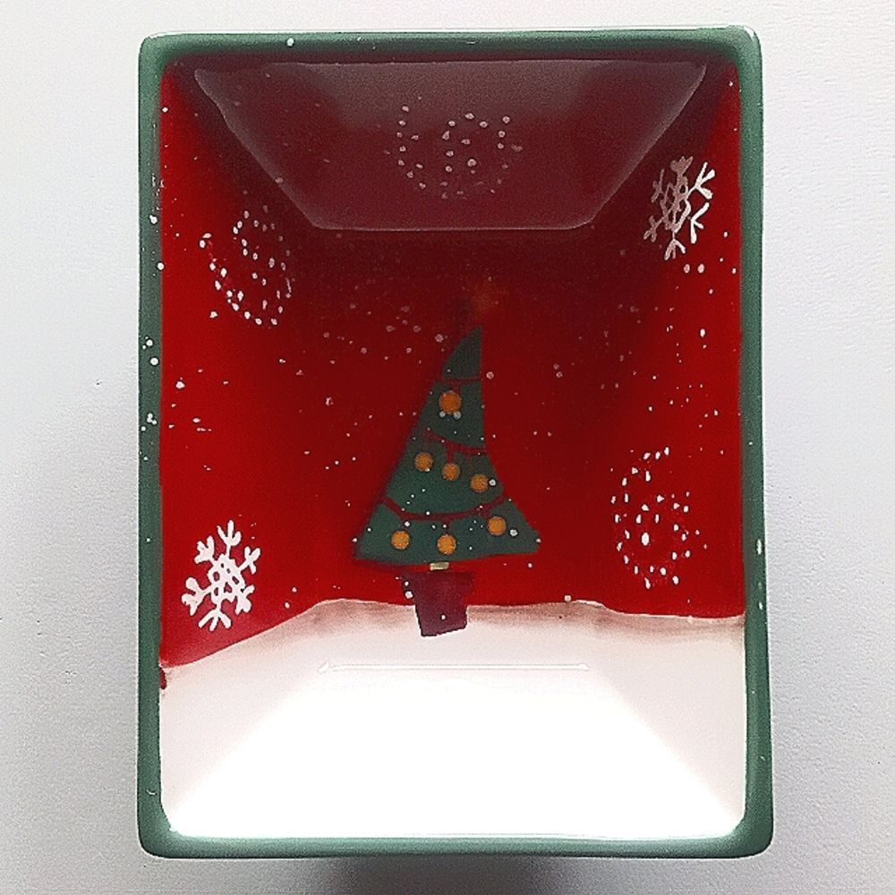 Festive Red and Green Holiday Decor Bowl